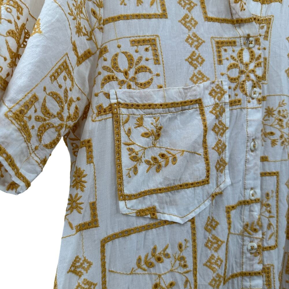 URBAN OUTFITTERS UO Smiwth White & Yellow Long Maxi Frock Dress // XS - Picture 10 of 16